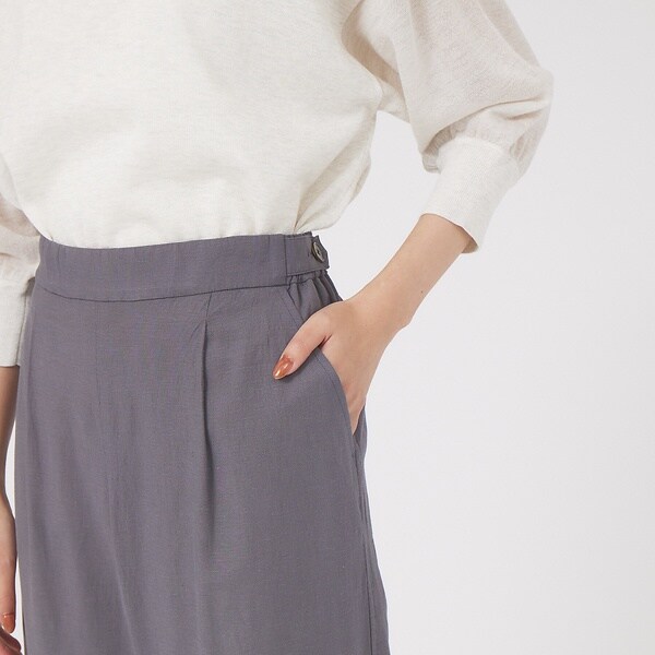 カリテ（qualite）/《セットアップ対応》ブライトリネンワイドパンツ