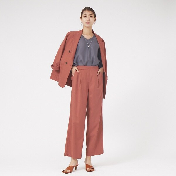 カリテ（qualite）/《セットアップ対応》ブライトリネンワイドパンツ