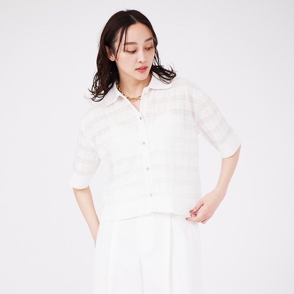 カリテ（qualite）/【2WAY】チェックシアーニット