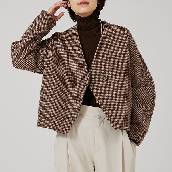 カリテ（qualite）/千鳥チェックショートコート