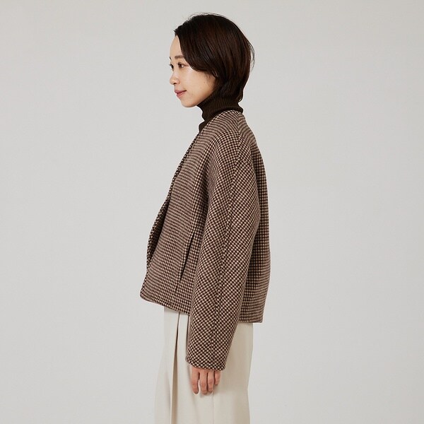 カリテ（qualite）/千鳥チェックショートコートの通販はau PAY