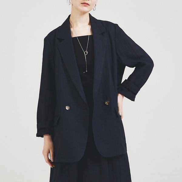 カリテ（qualite）/【セットアップ対応】ランダムヘリンボーンリネンジャケット カリテ（qualite）/【セットアップ対応】ランダムヘリンボーンリネン