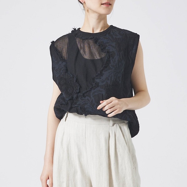 カリテ（qualite）/boussole×qualite カットフリンジニット