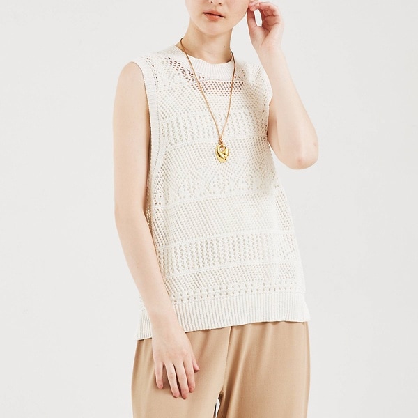 カリテ(qualite)/かぎ針風ノースリーブニットの通販は