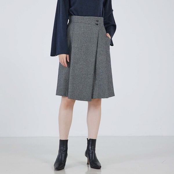 カリテ（qualite）/【セットアップ対応】ウールサキソニーラップショートパンツ
