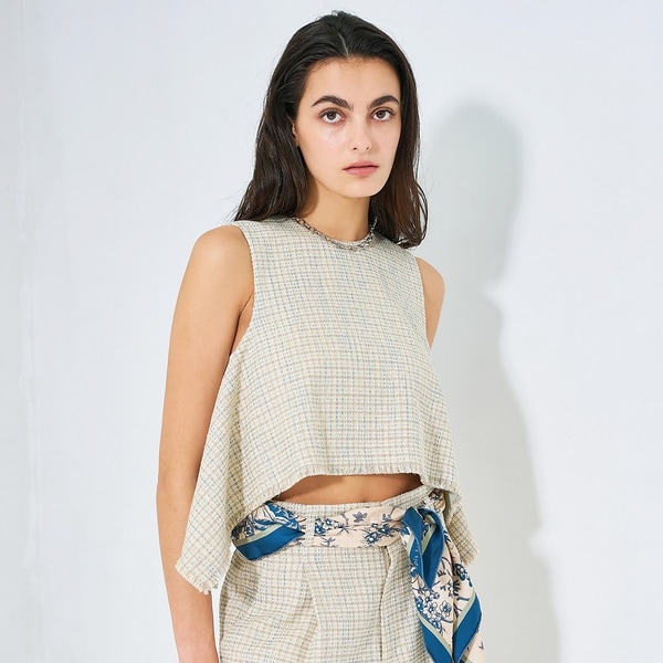 カリテ（qualite）/ミックスカラーツイードノースリーブ