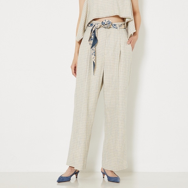 カリテ（qualite）/ミックスカラーツイードパンツ