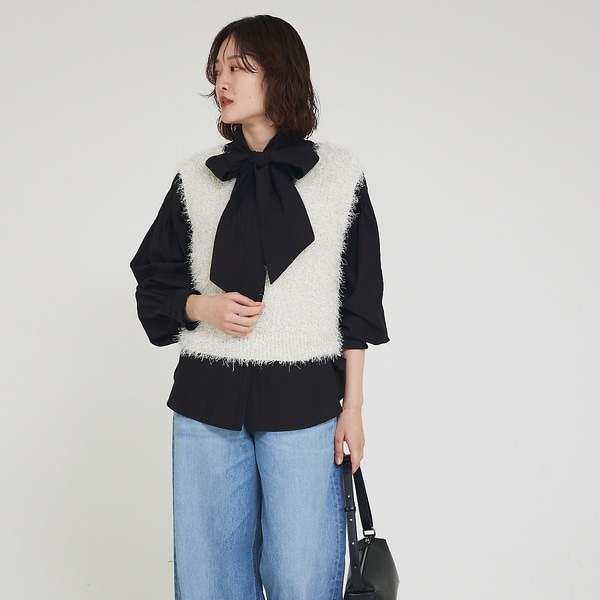 カリテ（qualite）/シアーボウタイブラウス