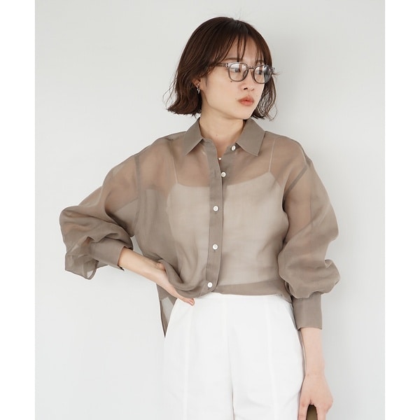 カリテ（qualite）/ソフトオーガンジーシアーシャツ