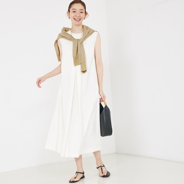 カリテ（qualite）/リネンライクフロントタックワンピース