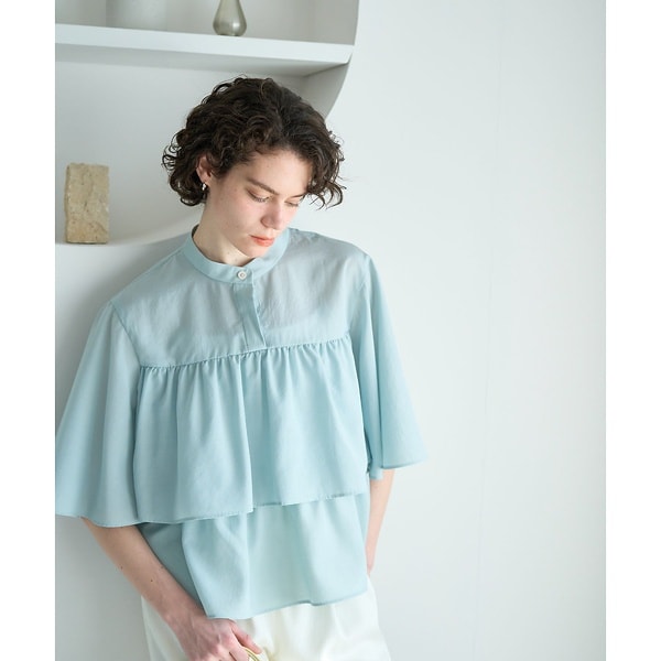 カリテ（qualite）/【接触冷感＆UVカット】ブライトローンフレアブラウス