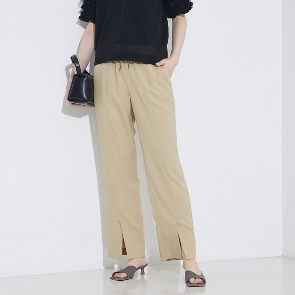 カリテ（qualite）/バックサテンジョーゼットベンツパンツ