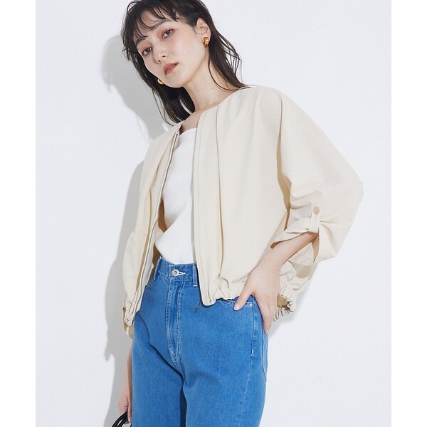 カリテ（qualite）/【接触冷感＆吸水速乾＆UV】シアサッカーブルゾン /セットアップ対応