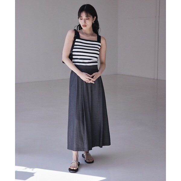 カリテ（qualite）/【セットアップ相応う】当たること冷感/レーヨンストレッチニットノースリーブ