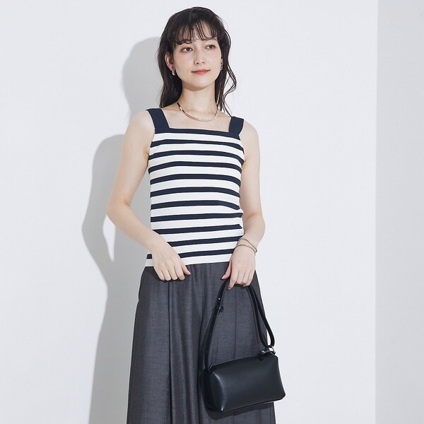 カリテ（qualite）/【セットアップ相応う】当たること冷感/レーヨンストレッチニットノースリーブ