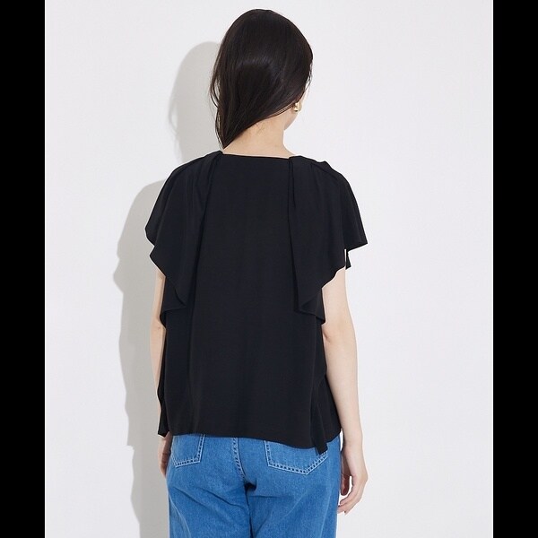 カリテ（qualite）/袖タックフリルシャツ
