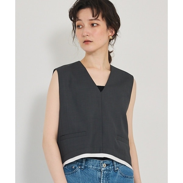 カリテ（qualite）/【接触冷感＆防シワ】ウールライクジレ/セットアップ対応