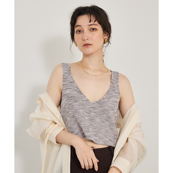 カリテ（qualite）/カスリヤーン畦ニットキャミソール