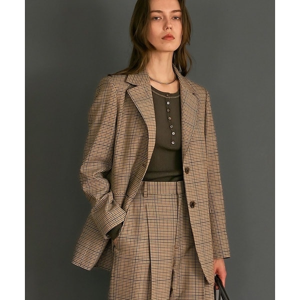 カリテ（qualite）/【Oggi・Can Cam 掲載】【セットアップ対応】TWツイルチェックテーラー