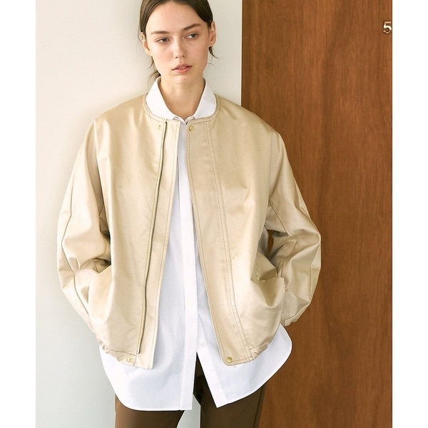カリテ（qualite）/レザーライクブルゾン