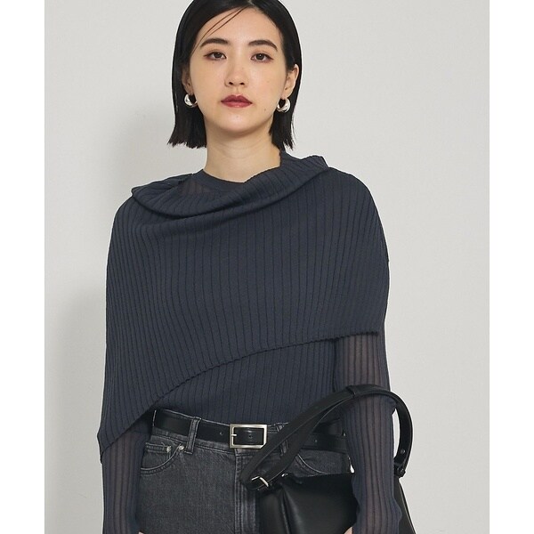 カリテ（qualite）/【Oggi掲載】ワイドリブシアースヌードニット/スヌード取り外し可能