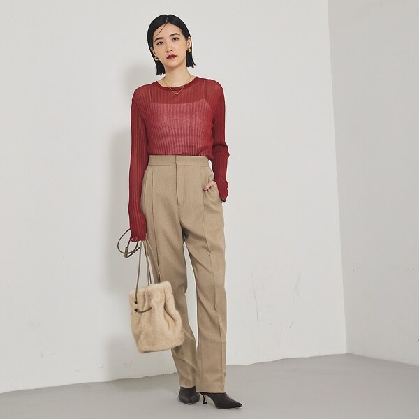 カリテ（qualite）/【Oggi掲載】ワイドリブシアースヌードニット