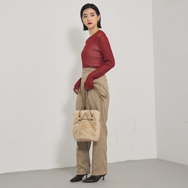 カリテ（qualite）/【Oggi掲載】ワイドリブシアースヌードニット