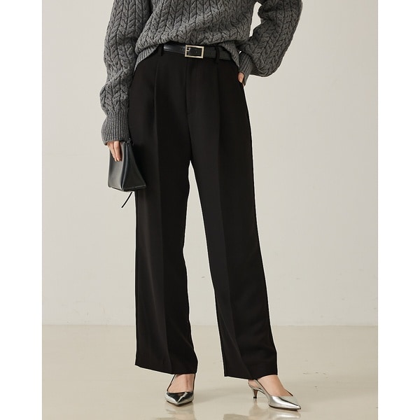 カリテ（qualite）/【セットアップ対応】センタープレスストレートパンツ