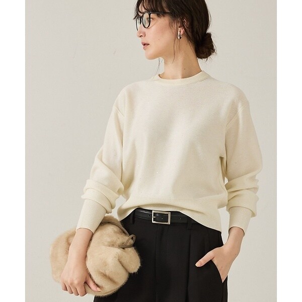 カリテ（qualite）/【スウェット気分で着られる】スパンコールニット