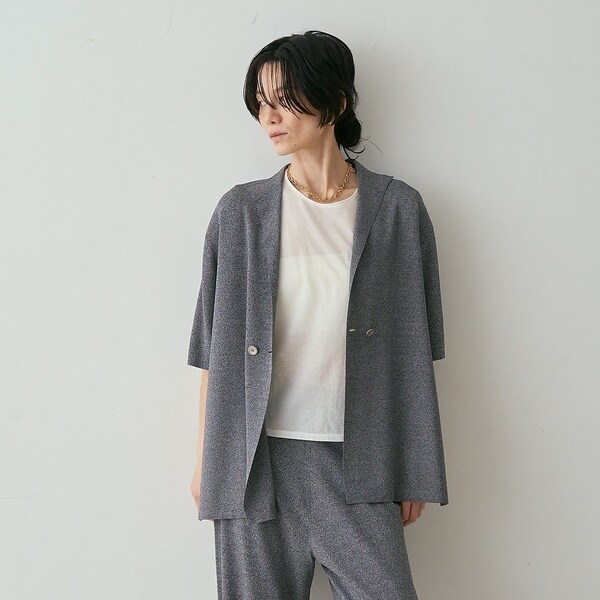カリテ（qualite）/【接触冷感・セットアップ対応】レーヨンストレッチニットジャケット【予約】_13