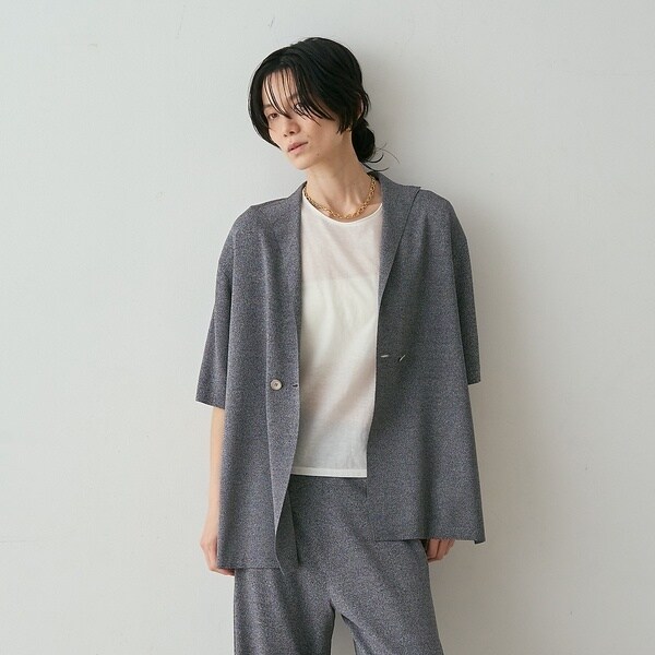 カリテ（qualite）/【接触冷感・セットアップ対応】レーヨンストレッチニットジャケット【予約】_15