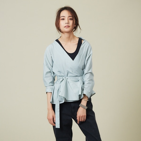 カリテ（qualite）/コットンカシュクールシャツブラウス