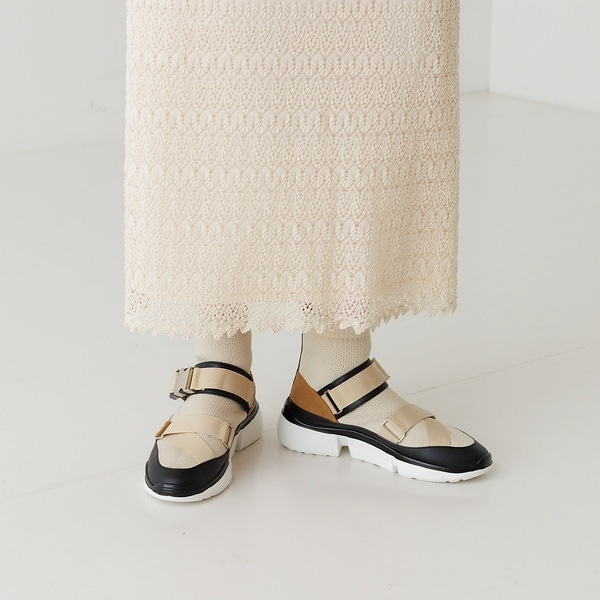 オゥ バニスター（Au BANNISTER）/ダブルベルトニットスニーカー