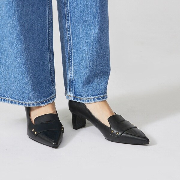 オゥ バニスター（Au BANNISTER）/ローファーモチーフミドルパンプス