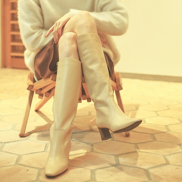 オゥ バニスター（Au BANNISTER）/【スノーソール】ソフトスクエアトゥロングブーツ