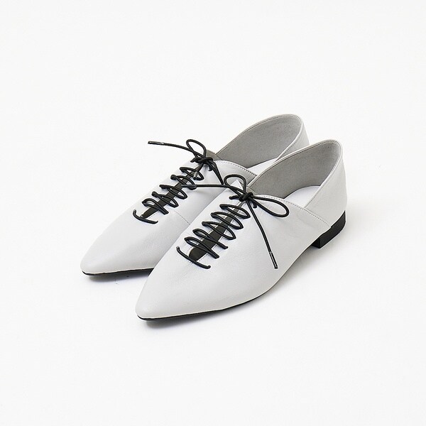 オゥ バニスター（Au BANNISTER）/ポインテッドトゥレースアップバブーシュ