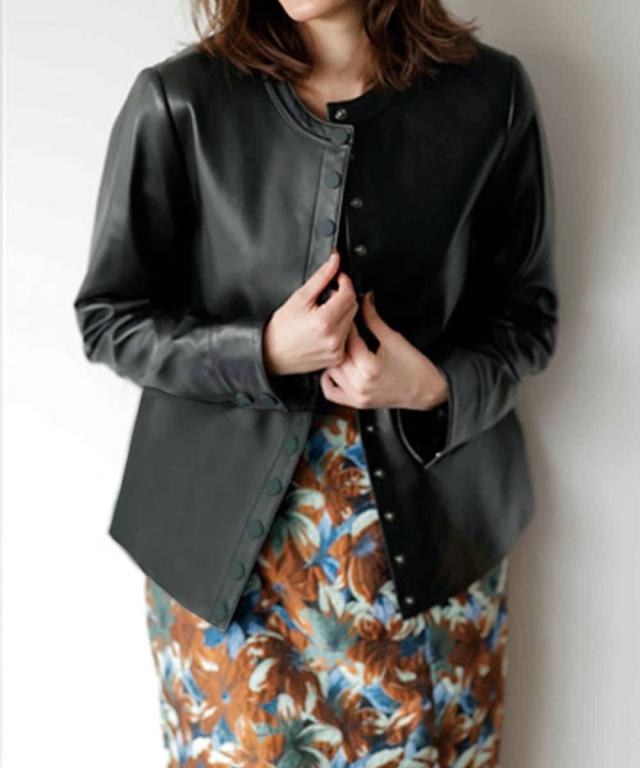 ラナン（Ranan）/柔らかラムレザースナップブルゾン