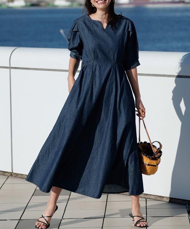 ラナン（Ranan）/キーネックデザインデニムワンピの通販は 9,872円