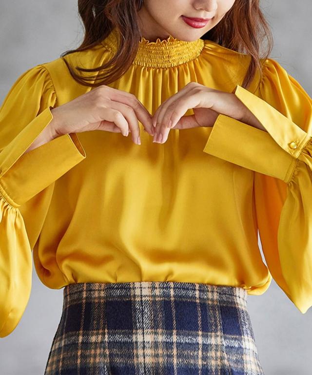 ラナン（Ranan）/ハイネックボリューム袖ブラウス