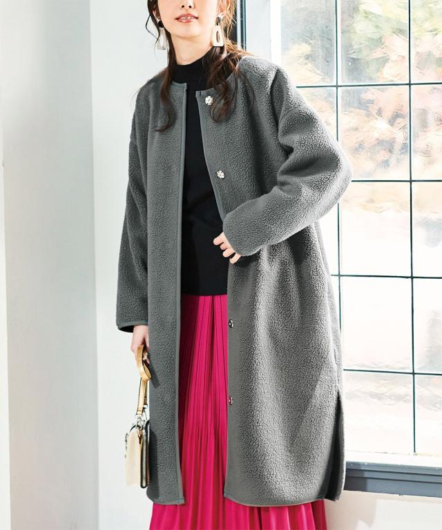 ラナン（Ranan）/ノーカラーボアコート