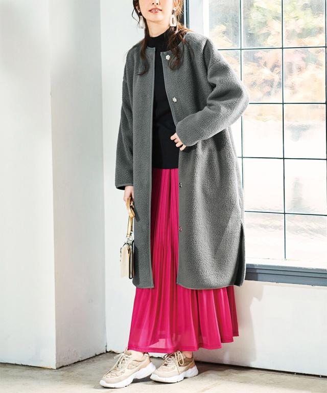 ラナン（Ranan）/ノーカラーボアコート