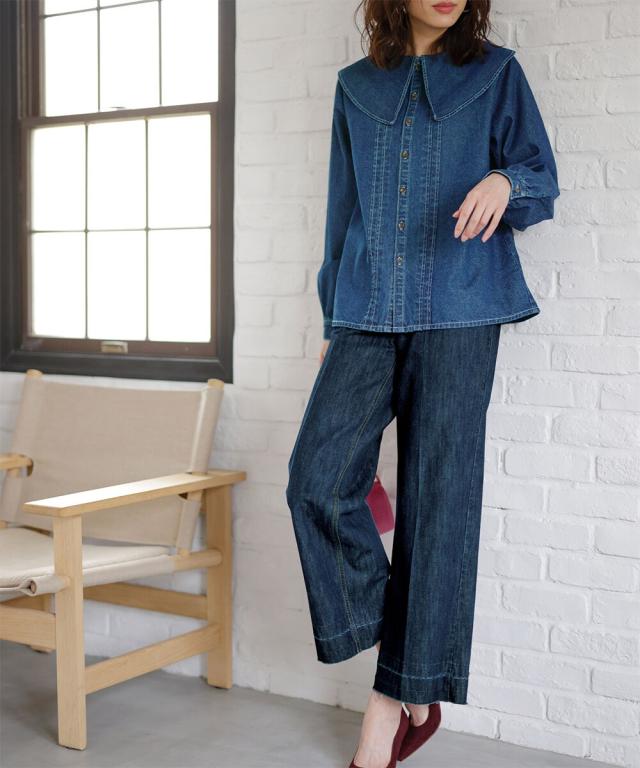 ラナン（Ranan）/衿付デニムブラウスの通販はau PAY マーケット