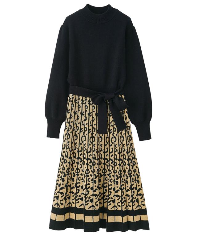 lanan select レオパードワンピース