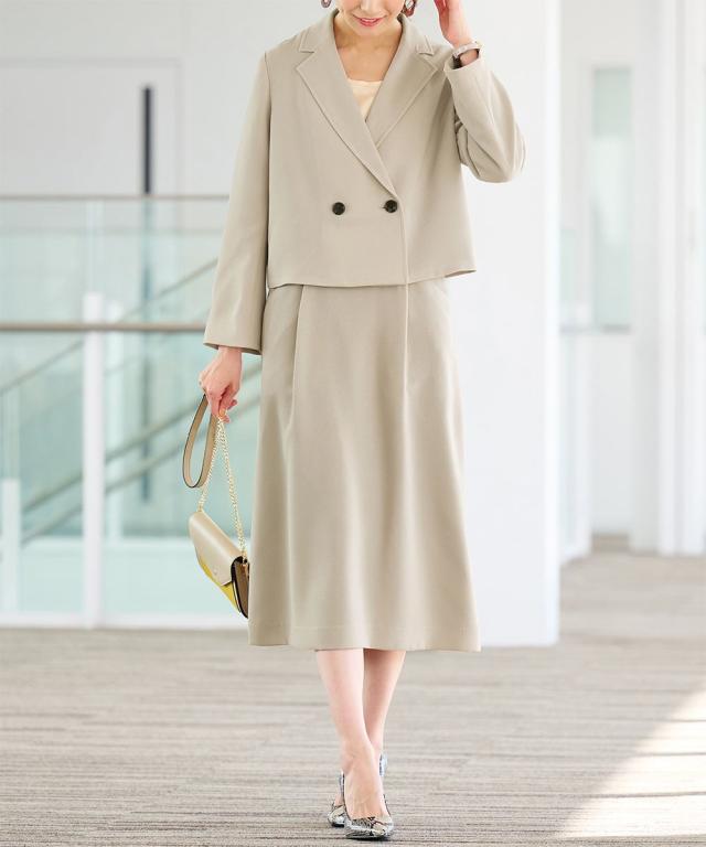 ラナン（Ranan）/【2点セット】洗える！ショートジャケット＆吊りスカートセットスーツ