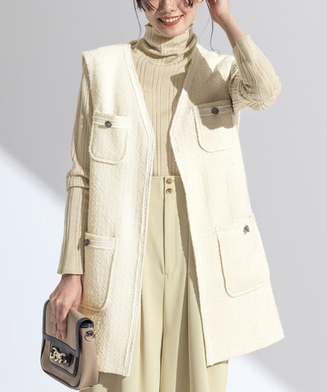 ラナン（Ranan）/ツイードロングジレ