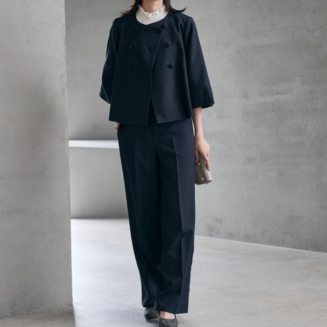 ラナン（Ranan）/＜２点セット＞フレアージャケットワイド