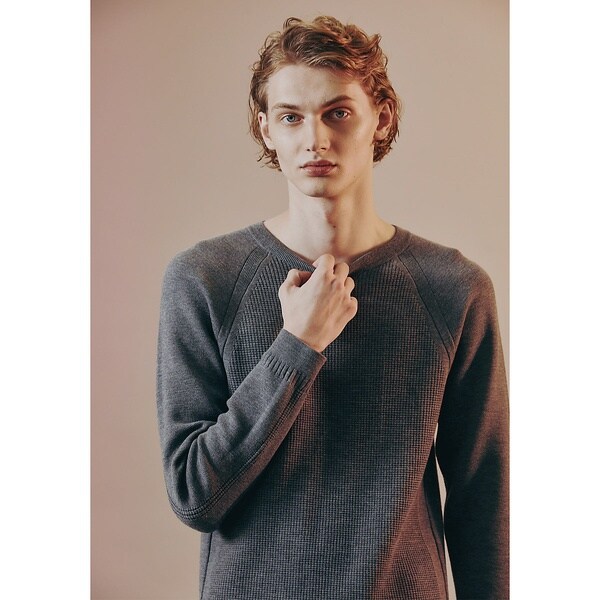 5351プール・オム（5351POUR LES HOMMES）/Wワッフル クルーネック プルオーバー ニット