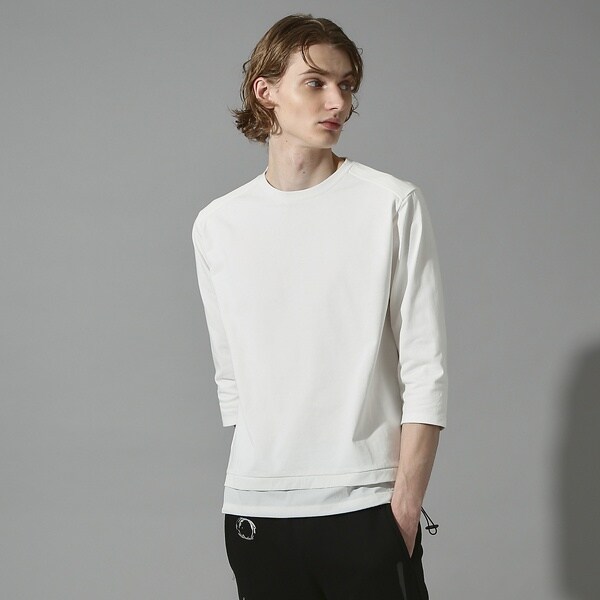 5351プール・オム（5351POUR LES HOMMES）/ナイロンコンビネーション七分袖プルオーバー Tシャツ