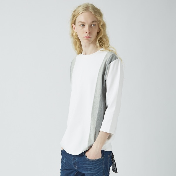 5351プール・オム（5351POUR LES HOMMES）/カラーライン 七分袖Tシャツ