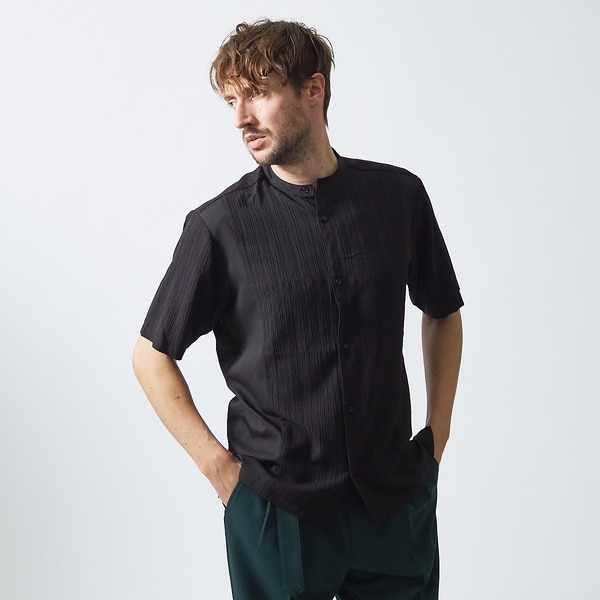 5351プール・オム（5351POUR LES HOMMES）/楊柳バンドカラー 半袖シャツ